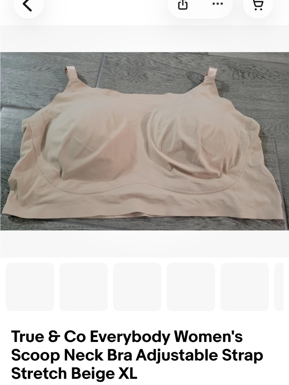 True & Co. Scoop Neck Stretch Bra in Beige